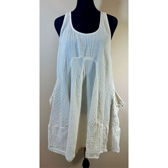 Free People Pina Colada Genevive Mini 3/4 Sleeves Tunic Dress Small - Picture 3 of 12